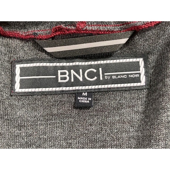 BNCI Blanc Noir Womens M Open Front Cardigan Wool Blend Burgundy/Gray NWT - Picture 5 of 8